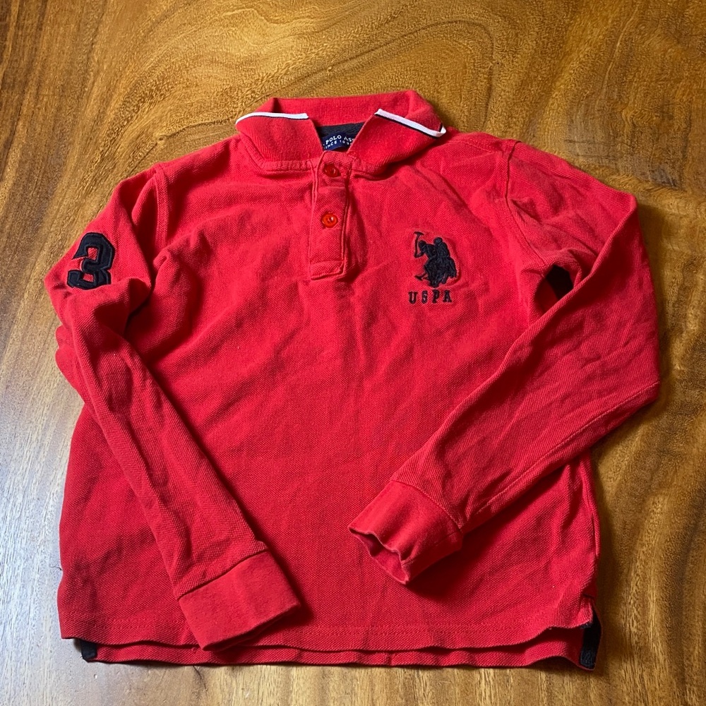 U.S. Polo Assn. Kids' Red Polo Shirt with Black Logo
